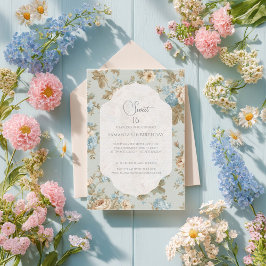 Invitación Shabby Chic florals