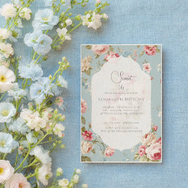 Invitación Shabby Chic florals