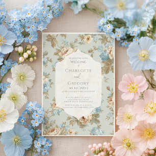 Invitación Shabby Chic florals boda