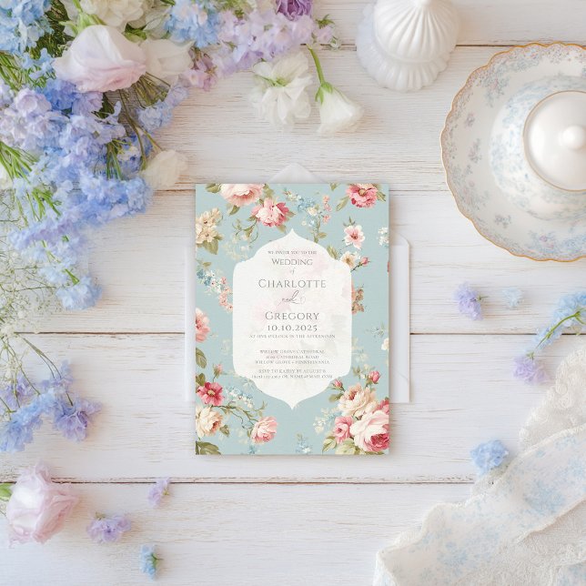 Invitación Shabby Chic florals boda (Subido por el creador)