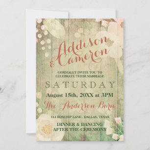 Invitación Shabby Chic Florals   BODA