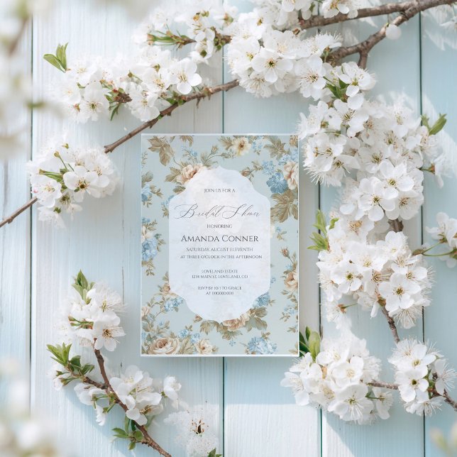 Invitación Shabby Chic florals Bridal Shower (Subido por el creador)