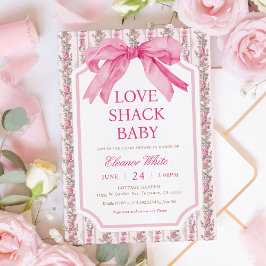 Invitación Shabby Chic Pink Love Shack baby Shower