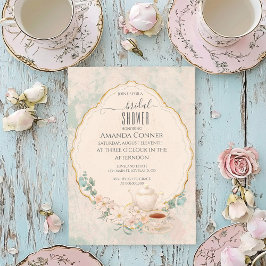 Invitación Shabby chic Tea Fiesta Bridal Shower