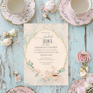 Invitación Shabby chic Tea Fiesta Bridal Shower
