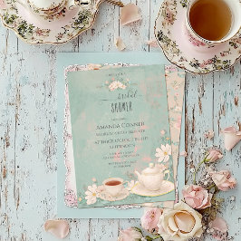 Invitación Shabby chic Tea Fiesta Bridal Shower