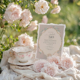 Invitación Shabby chic Tea Fiesta Bridal Shower