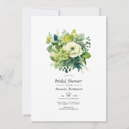 Invitación Shades of Green Floral Bridal Shower