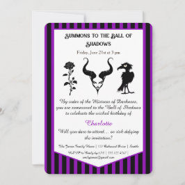 Invitación Shadow Ball Dark Fantasy Birthday Design Script