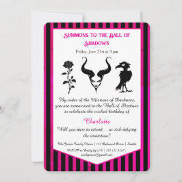Invitación Shadow Ball Dark Fantasy Birthday Design Script