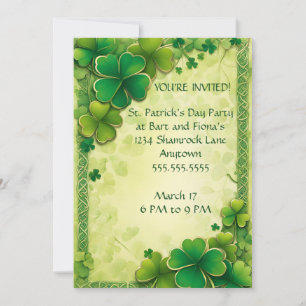 Invitación Shamrock and Celtic Knot Frame St. Patrick's Day