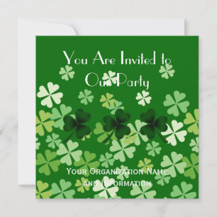 Invitación Shamrock and Four Leaf Clovers