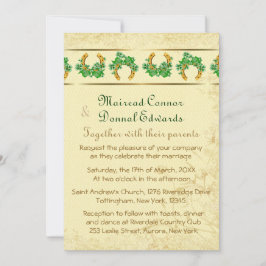 Invitación Shamrock and Gold Irish Boda