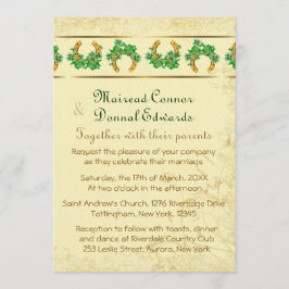 Invitación Shamrock and Gold Irish Boda
