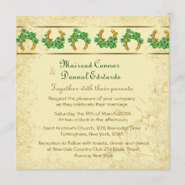 Invitación Shamrock and Gold Irish Boda