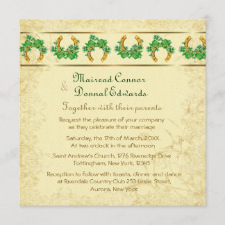 Invitación Shamrock and Gold Irish Boda