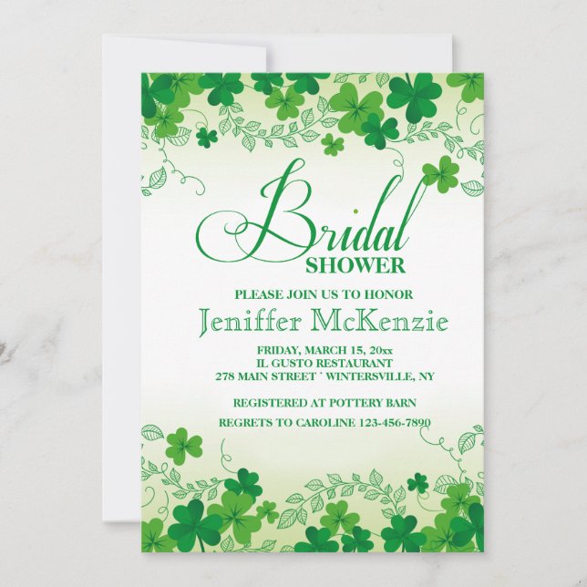 Invitación Shamrock Borders (Anverso)
