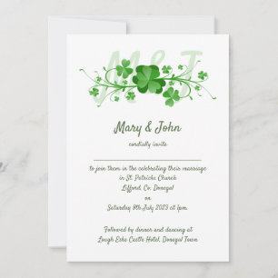Invitación Shamrock clover irlandés tradicional
