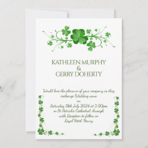 Invitación Shamrock clover irlandés tradicional