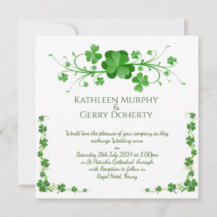 Invitación Shamrock clover irlandés tradicional