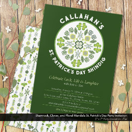 Invitación Shamrock Clover Mandala St. Patrick's Day Fiesta
