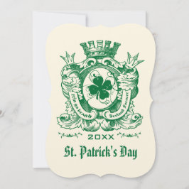 Invitación Shamrock Coat of Arm St. Patrick's Day Fiesta