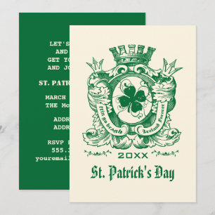 Invitación Shamrock Coat of Arm St. Patrick's Day Fiesta