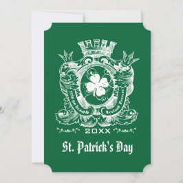 Invitación Shamrock Coat of Arm St. Patrick's Day Fiesta