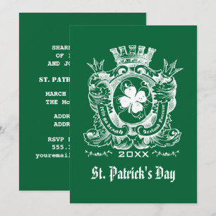 Invitación Shamrock Coat of Arm St. Patrick's Day Fiesta