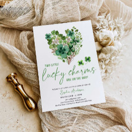 Invitación Shamrock de Baby Shower con encanto