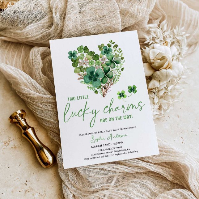 Invitación Shamrock de Baby Shower con encanto (Subido por el creador)