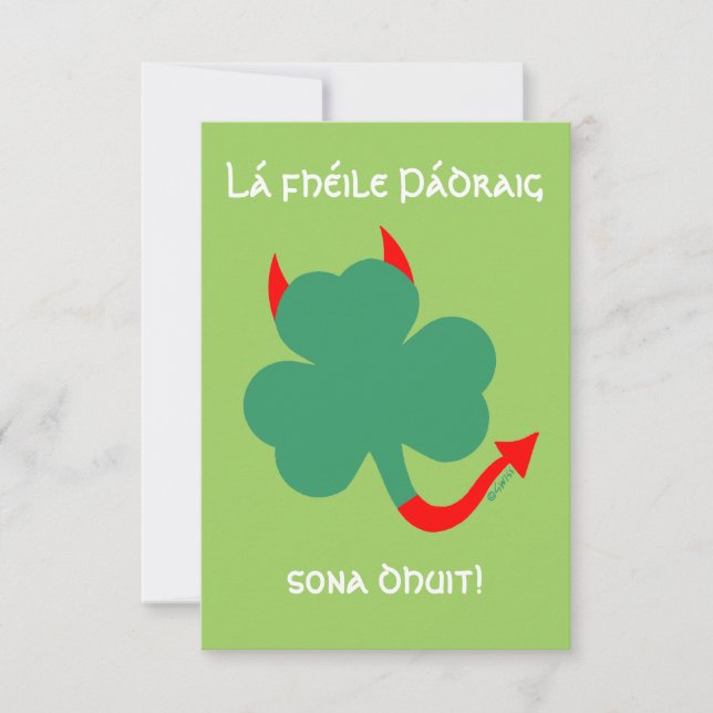 Invitación Shamrock divertido feliz Día de San Patricio en ga (Anverso)