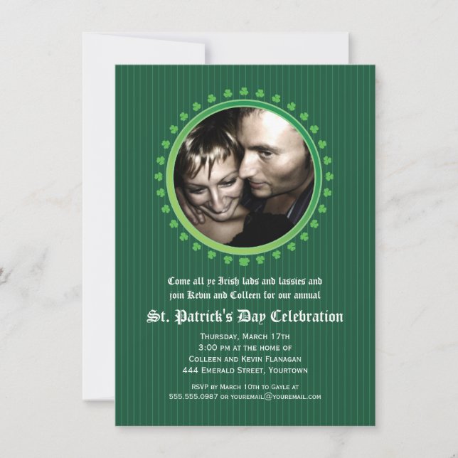 Invitación Shamrock Doble Porthole St Patricks Day Fiesta (Anverso)