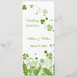 Invitación Shamrock irlandés en picada en un Boda pradera