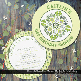 Invitación Shamrock Mandala 21ª Fiesta de cumpleaños