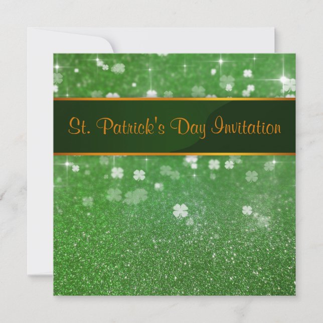 Invitación Shamrock, Purpurina de San Patricio (Anverso)