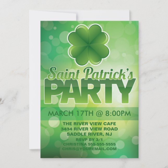 Invitación Shamrock St. Patrick's Day Fiesta (Anverso)