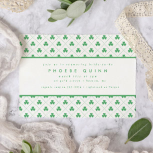Invitación Shamrock verde St. Patrick's Irish Bridal Shower