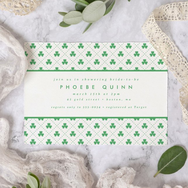 Invitación Shamrock verde St. Patrick's Irish Bridal Shower (Subido por el creador)
