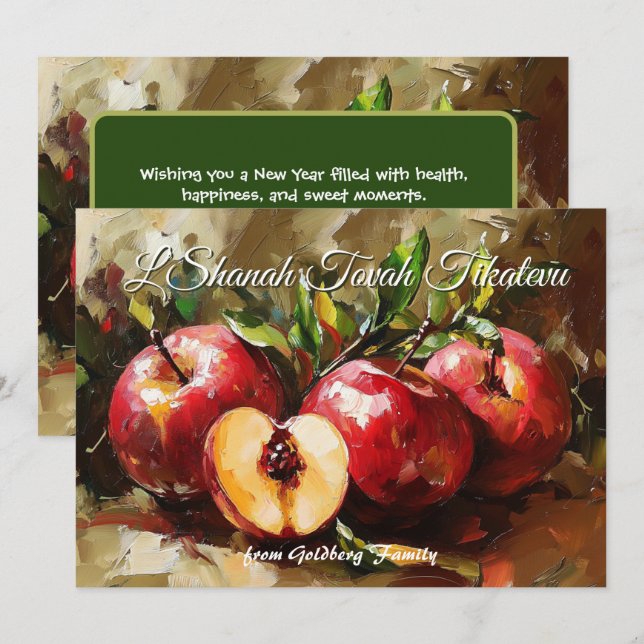 Invitación Shana Tova Apple Orchard Blessings Card (Anverso / Reverso)
