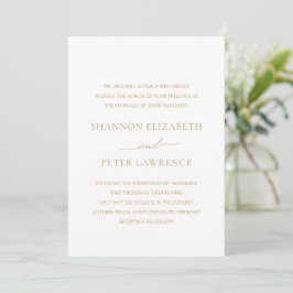 Invitación Shannon Gold Elegant Wedding