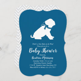 Invitación Shar-Pei Dog Baby Shower Blue Boy
