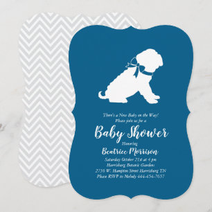 Invitación Shar-Pei Dog Baby Shower Blue Boy