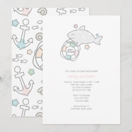 Invitación Shark Ahoy Baby Shower