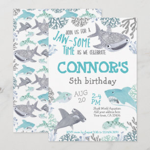 Invitación Shark Birthday Invitation