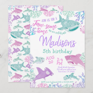 Invitación Shark Birthday Invitation