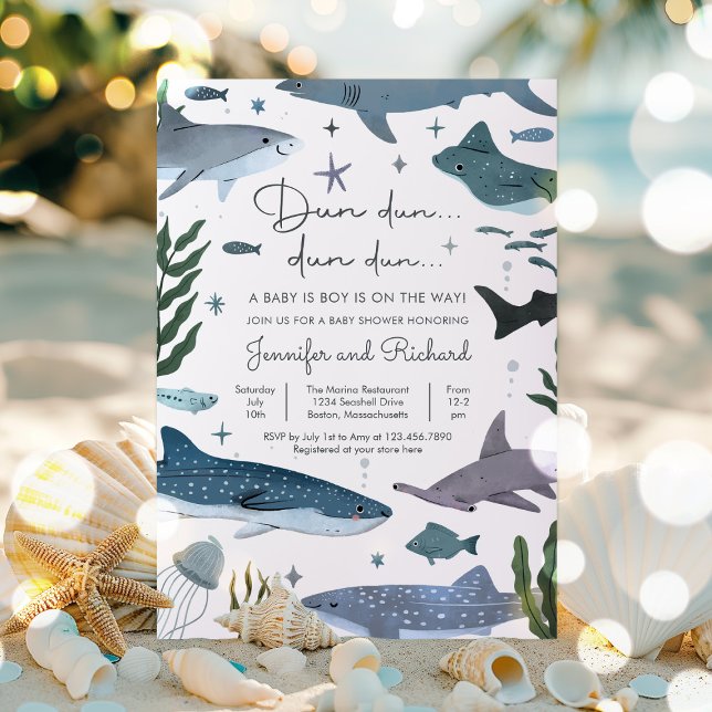 Invitación Shark Under the Sea Ocean Animals Baby Shower (Subido por el creador)