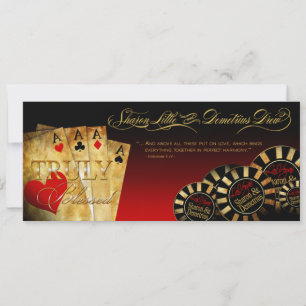 Invitación Sharon & Demetrius LINO Las Vegas Deluxe Rojo
