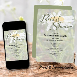 Invitación Shasta blanca Daisy Foto Bridal Shower