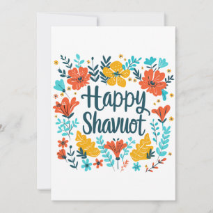 Invitación Shavuot - Celebración Feliz de Shavuot con Flores